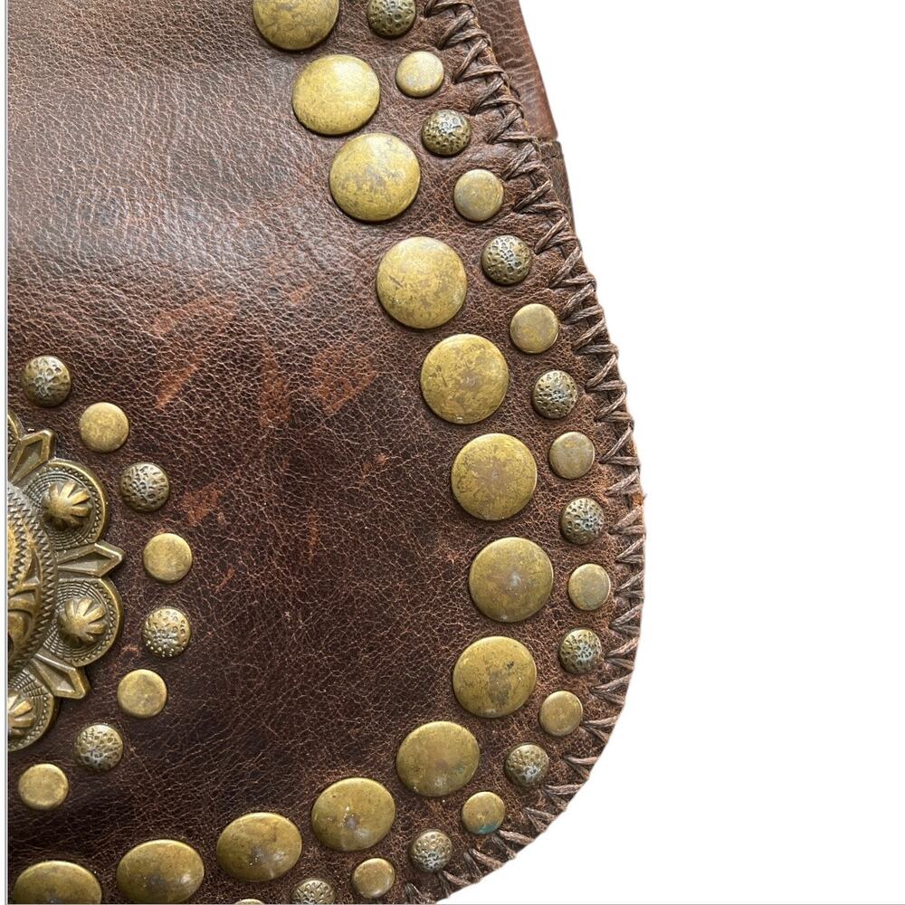 Patricia Nash Distress Leather Medallion Luciana Crossbody boho western purse - Picture 3 of 12